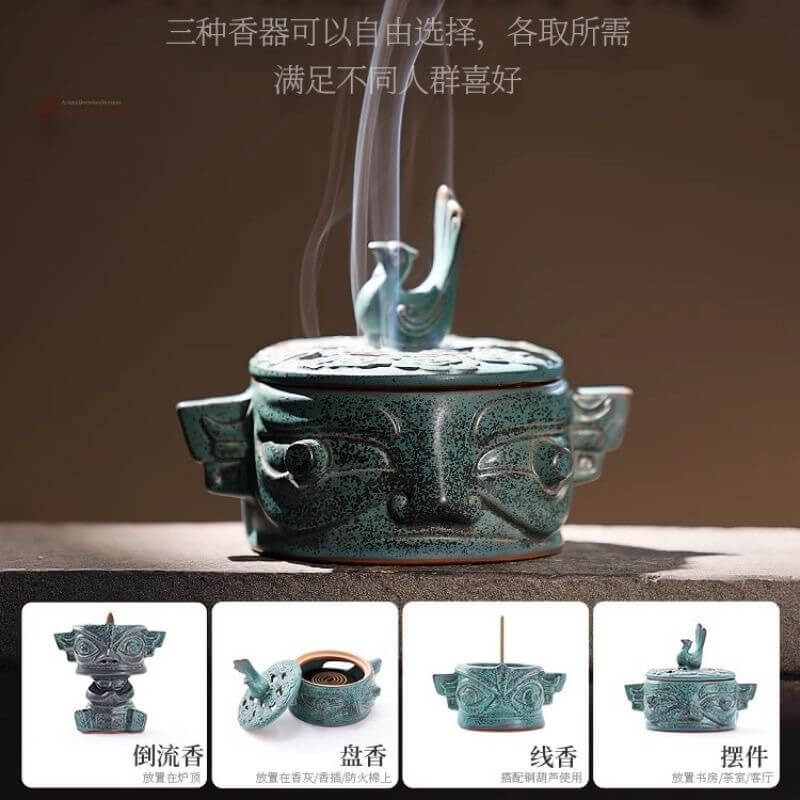 千年壹醒三星堆銅人文香爐創意擺件– 普雲閣