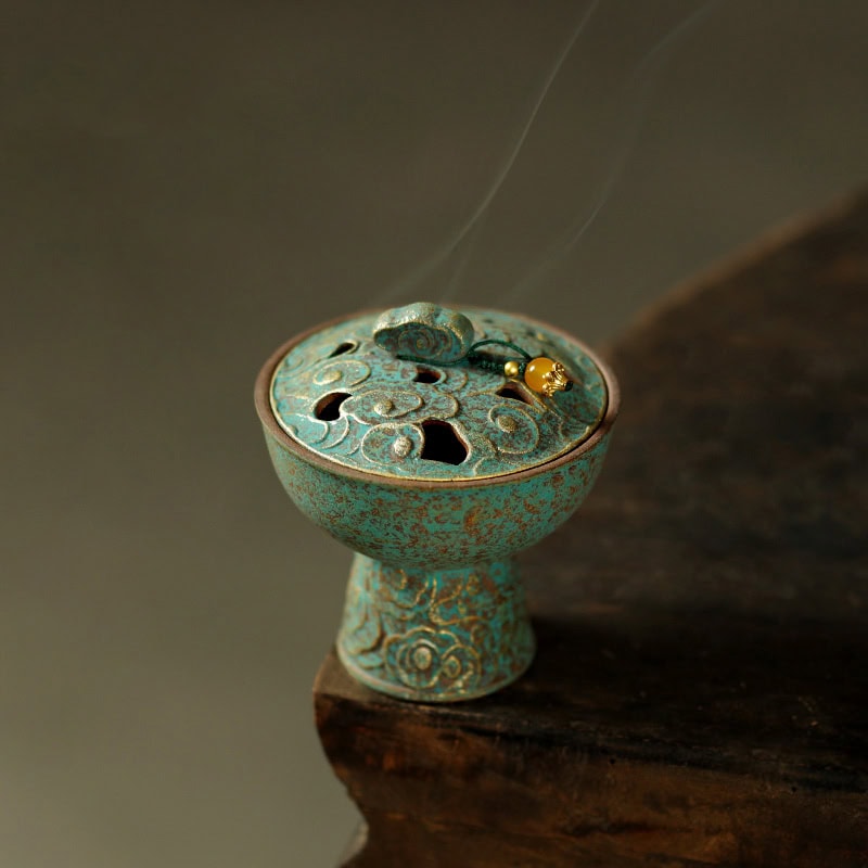 青金敦煌手作禪意香座祥雲盤香爐| 青金敦煌手作禪意香座祥雲盤香爐